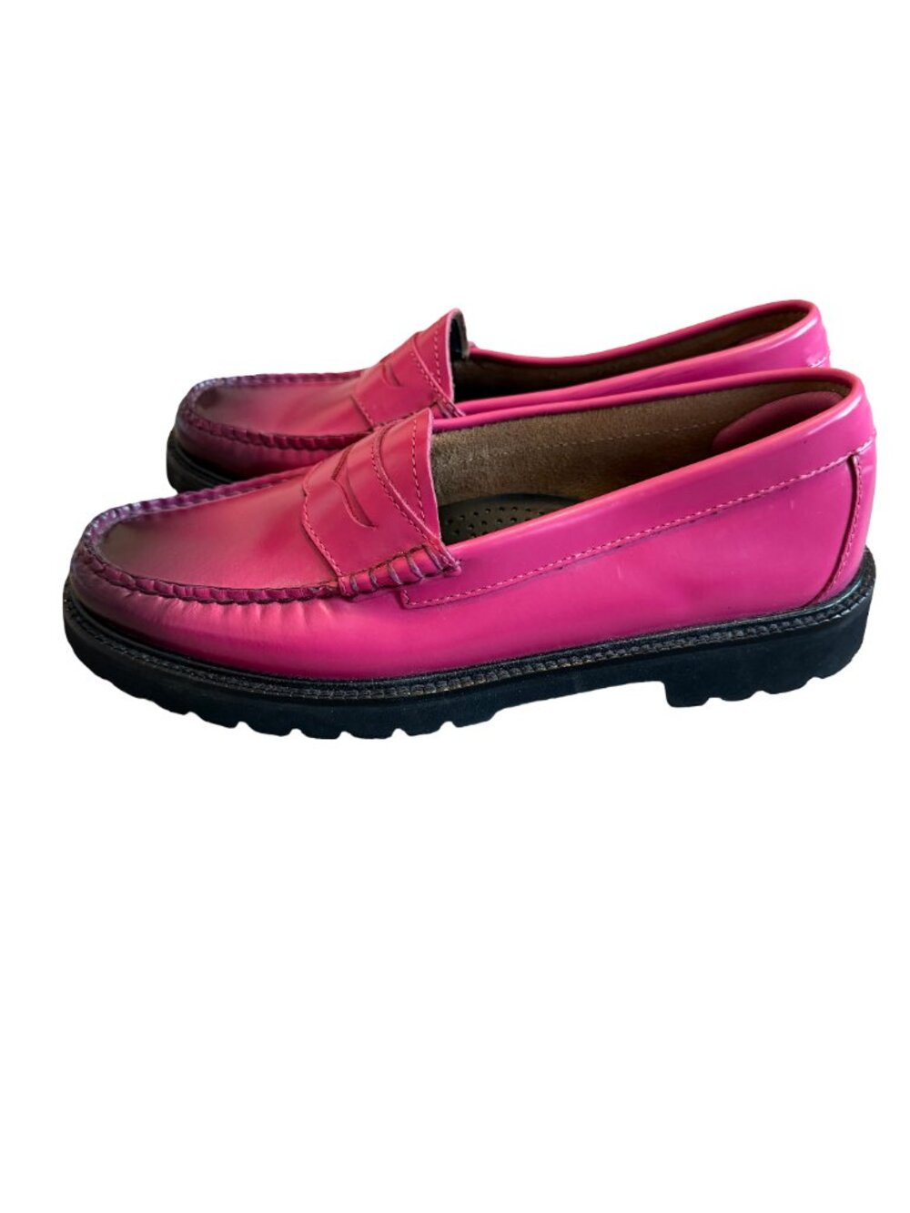 G.H. Bass Weejuns Originals Whitney Candy Lug Loafers Shoes Bright Pink Size 8.5 - Picture 2 of 12
